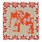 Ambesonne Animal Shower Curtain, Elephant in Paisley Style Floral Drawing Print Flowers of Spring Pattern, Cloth Fabric Bathroom Decor Set with Hooks, 69" W x 84" L, Orange White and Red